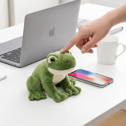 6.2 Inch Tiny Heart Cute Green Frog Plush Toy, Realistic Small Frog Kawaii Lifelike Super Soft Plush Stuffed Animal