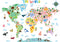 DECOWALL SG2-1615S Animal World Map Kids Wall Decals, Peel and Stick Removable Stickers for Nursery and Bedroom