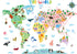 DECOWALL SG2-1615S Animal World Map Kids Wall Decals, Peel and Stick Removable Stickers for Nursery and Bedroom