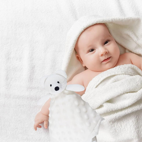 Baby White Polar Bear Soft Stuffed Animal Security Blanket, 13" Plush Character Lovey