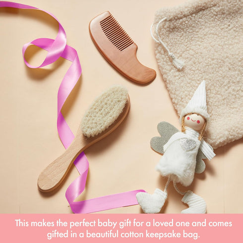 Baby Hair Brush Set – Soft Baby Brush Set for Newborns | Baby Comb and Brush Set for Girl and Boy, Toddler Hair Brush