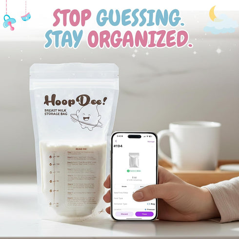 HoopDee Breast Milk Storage Bags Freezer Safe & Leak Proof BPA-Free Breastmilk Bags for Pumping & Storing