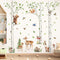 decalmile Large White Birch Tree Wall Decals Woodland Animals Bear Deer Rabbit