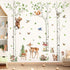 decalmile Large White Birch Tree Wall Decals Woodland Animals Bear Deer Rabbit