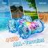 2.4GHz 4WD 6 7 8 9 10 LODBY Amphibious Remote Control Car for Boys, RC Boat Monster Truck with LED Lights, All Terrain