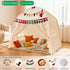 59x39x59in Cozy Large Kids Play Tent Indoor with Padded Mat Lights - Teepee Playhouse with Flags Storage Bag - Reading