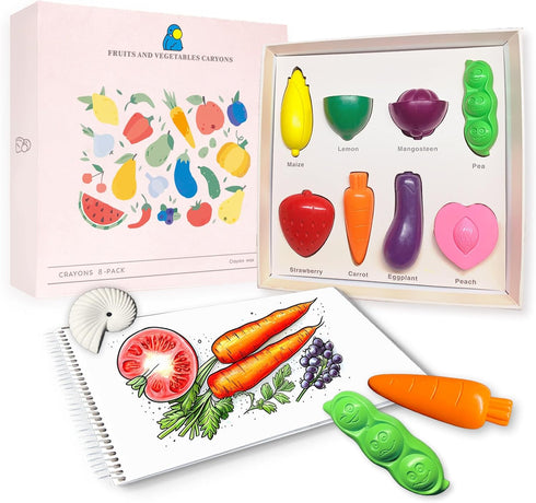 R&DLanci Toddler Crayons 8 Count, Non Toxic Washable Crayons for Toddlers, Unbreakable Easy-Grip