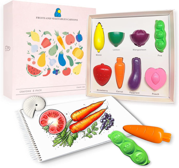 R&DLanci Toddler Crayons 8 Count, Non Toxic Washable Crayons for Toddlers, Unbreakable Easy-Grip