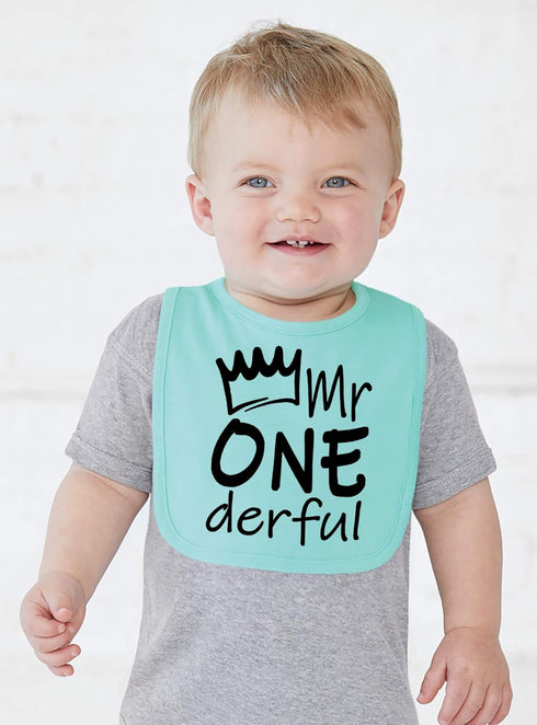 Aiden's Corner Mr Onederful First Birthday Smash Cake Bib, Handmade Cute Baby Boy 1st Birthday Bibs