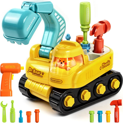 Toys for 2 Year Old Boys, Toddler Tool Set, Excavator Take Apart