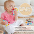 Baby Teething Toys, Silicone Chewable Teethers with Wooden Ring for Soothing Babies Gums, Rudder Chewers Shower Gift for lnfants & Toddlers, 4+ Months (6 Directions, Gray)