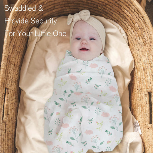 47''x47'' 4 Pack, 100% Little Grape Land Muslin Swaddle Blankets Cotton Large Size Baby Swaddles for Newborn, Soft