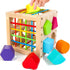 HELLOWOOD Montessori Toys for 1+ Year Old, Wooden Sorter Cube with 8pcs