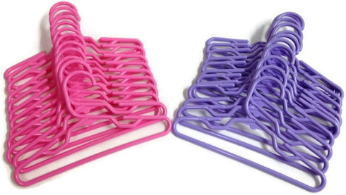 12 Pink and 12 Lavender Plastic Hangers for 18 Inch Dolls - Fits 18 Inch Doll Clothes