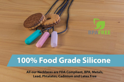 Tilcare Chew Chew Sensory Necklace, Perfectly Textured Silicone Chew Necklaces for Kids or Adults
