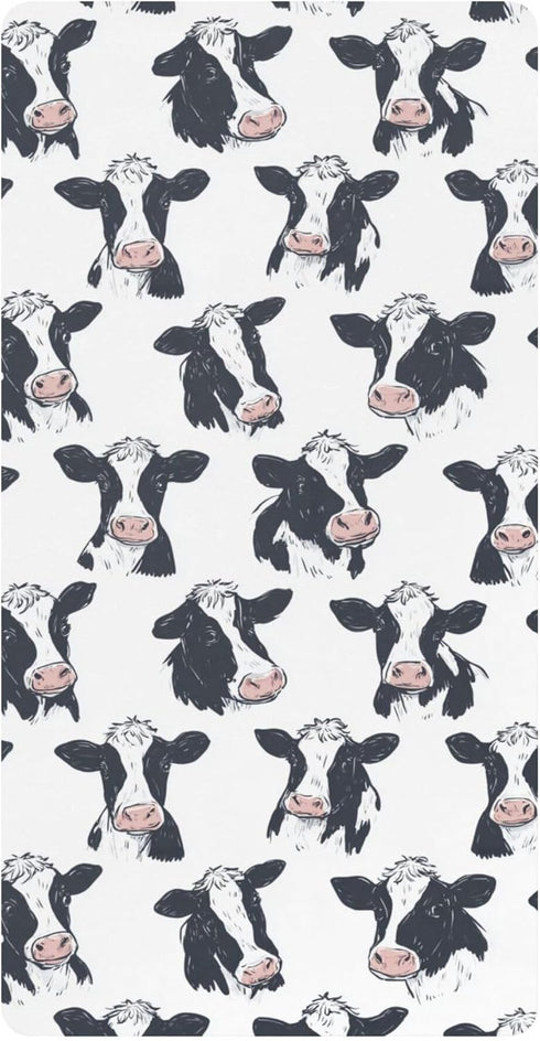 Mazeann Farm Cows Cute Crib Sheets Soft Breathable Fitted Cotton Baby Crib Sheets