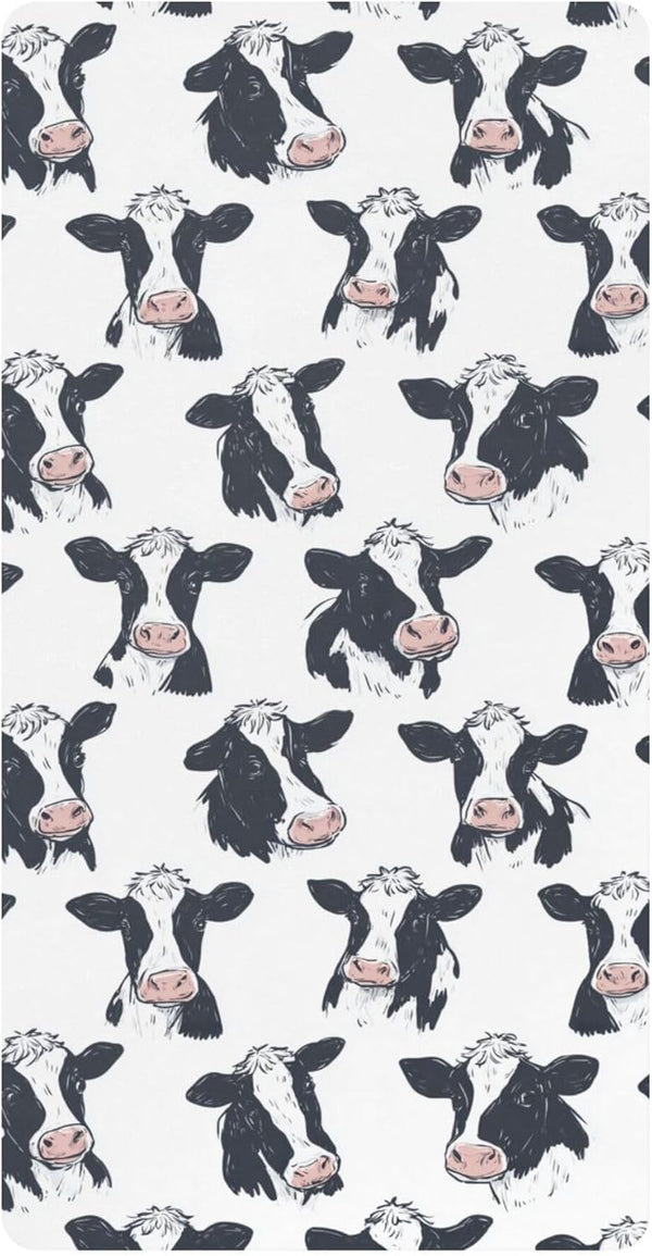 Mazeann Farm Cows Cute Crib Sheets Soft Breathable Fitted Cotton Baby Crib Sheets