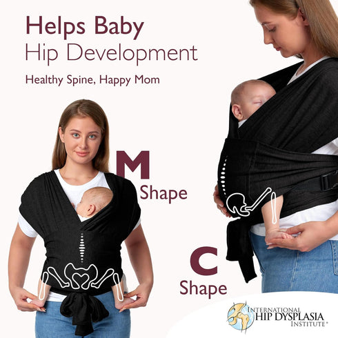 Momcozy 8-35lbs, 30-47inch, Baby Wrap Carrier Skin-Friendly Fabric, Easy to Wear Baby Carrier Sling T-Shirt Design