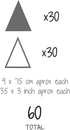 Tribal Triangles Wall Decals, Peel and Stick Vinyl Stickers for Kids, Baby Bedroom Nursery Decor (Grey)