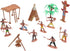 NUOBESTY Plastic Indians Figures Playset, Native American Action Figurines and Accessories for Miniature Sandbox