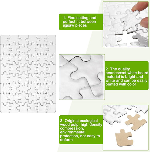 10 Sets Blank Sublimation Jigsaw Puzzle for Kids, Rectangle and Heart Shaped, DIY Custom Heat Transfer