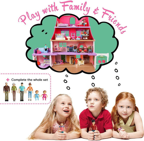 Beverly Hills Sweet Li'l Family Dollhouse People Set, Set of 3 Action Figures: Boy, Girl, Toddler