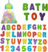 Bath Toys Organizer + 36 Soft Foam ABC 123 Letters & Numbers - Bathroom Alphabet Baby Toys with Quick Dry Storage Net