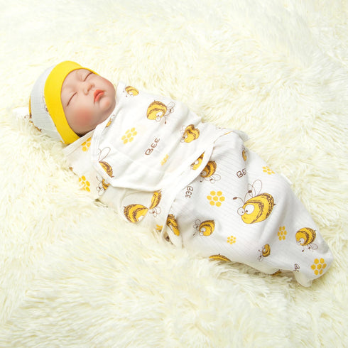 17-22 inch 3 Set Reborn Baby Dolls Diapers & Swaddle Blanket & Hat for Reborn Dolls Clothes Accessories Pcs