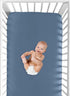 Sweet Jojo Designs Slate Blue Boy Baby Fitted Crib Sheet for Infant Newborn Nursery Toddler Bed Room Standard Mattress