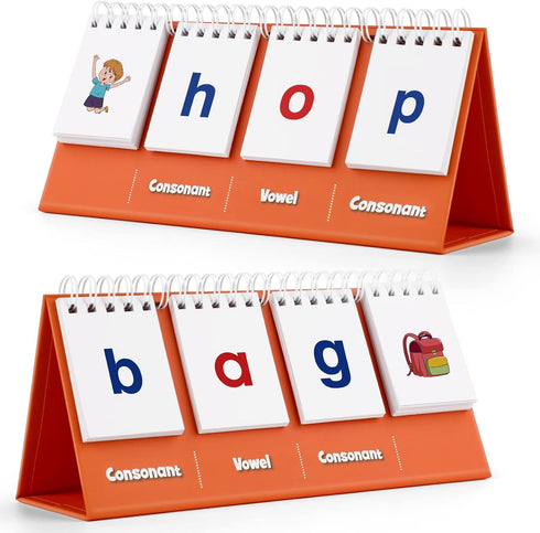 Aizweb CVC Word Builder Phonics Flash Cards for Preschool, Kindergarten, Montessori Special Education Learning