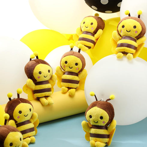 8 Pcs 5 Inch Stuffed Bees Plush Soft Toys, Realistic Cartoon Honey Bee Dolls for Birthday Party Decorations DIY (Vivid
