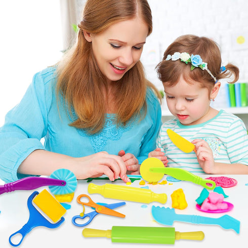 Set, 9 Sets 4-8, LCY WEDSHI Dough Tool Pcs Dough Tools for Kids Ages Dough Accessories Includes Cutters Roller, Rolling