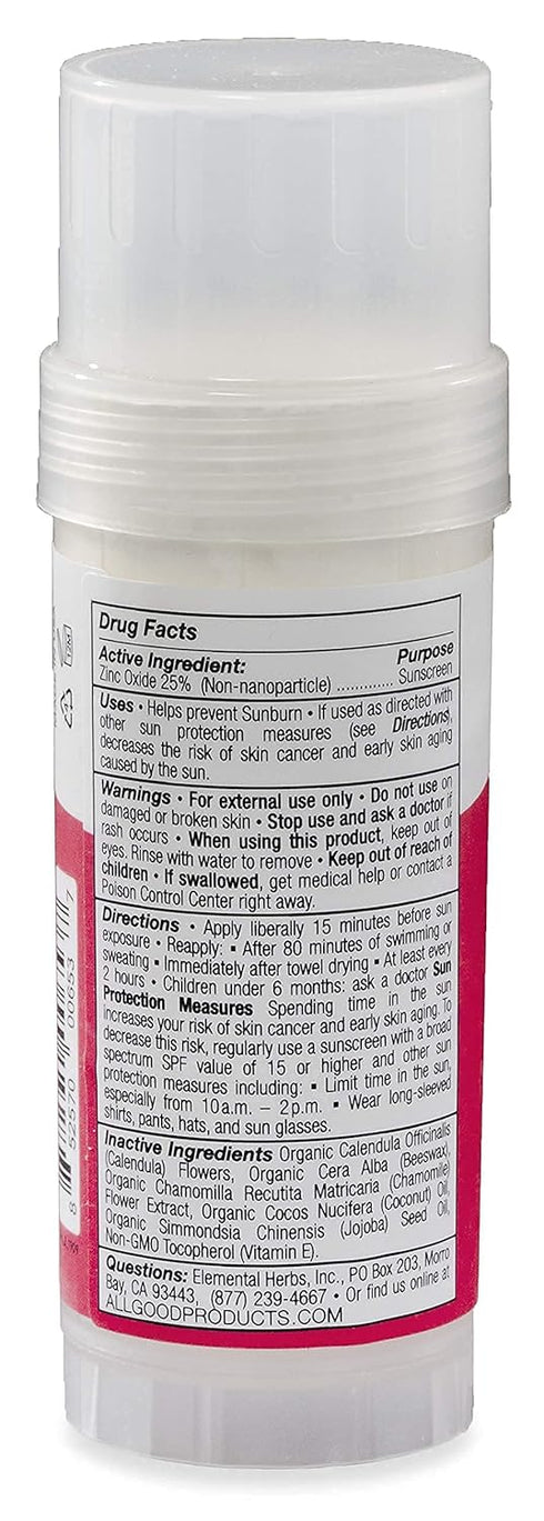 50, (2.75 oz)(2-Pack) All Good Baby & Kids Mineral Sunscreen Butter Stick for Face, Nose, Ears - UVA/UVB Broad Spectrum
