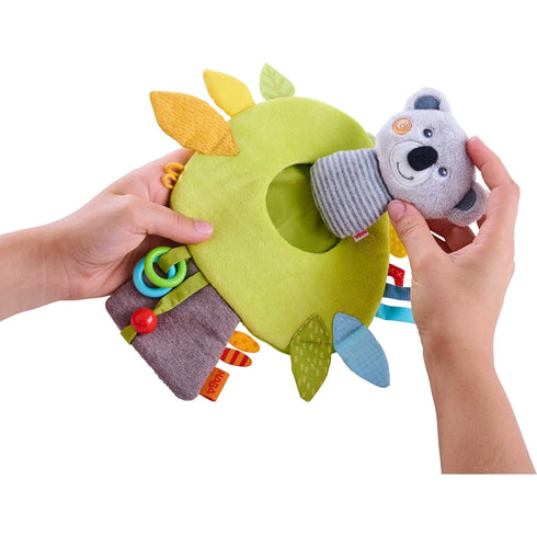 0-12 HABA Koala Hanging Toy for Babies, Stroller and Car Seat Toy - Interactive Plush Activity Center with Rattle