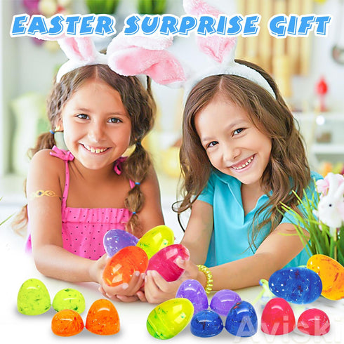 72Pcs 3.15'' Aviski Painted Jumbo Large Iridescent Marble Easter Eggs for Kids Basket Bag Stuffers Fillers, Easter Hunt