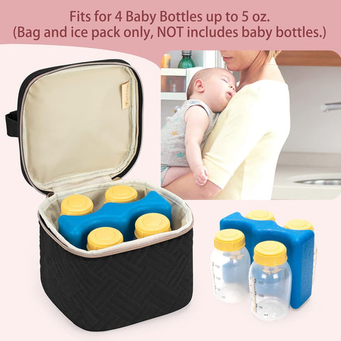 Pack Fasrom Breast Pump Tote Bag with Laptop Sleeve Bundle with Breastmilk Cooler Bag with Ice for Working Moms
