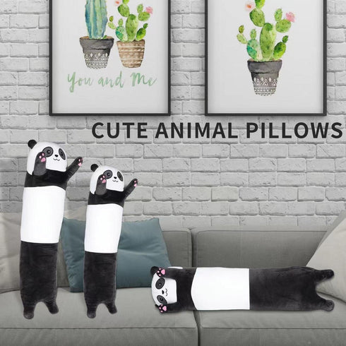 Panda Plush Body Throw Pillow, 43.3" Long Kawaii Soft Panda Stuffed Animal Pillow for Kids Children Gifts
