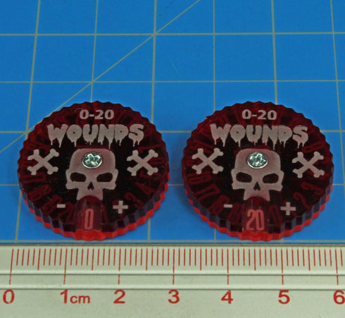 LITKO Wound Dials | Health Tracker | Life Counter for Tabletop Games, CCGs, LCGs, RPGs | Numbered 0-20 (Two Dials)