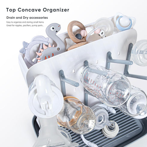Set- Termichy Baby Bottle Drying Rack: Vertical Bottle Dryer Rack Holder with Brushes Drying Rack & Nipple