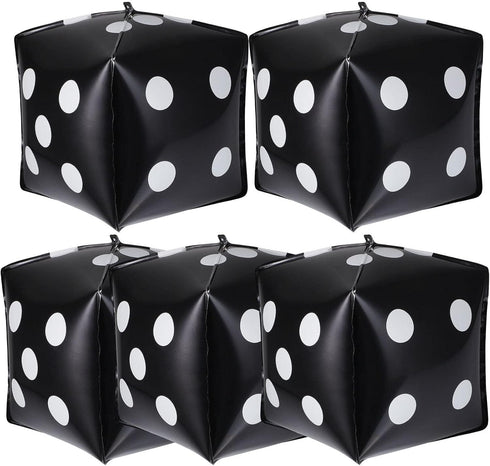 Toyvian Cube Foil Balloons 5pcs, Wall Decoration Aluminum Foil Balloons for Birthday and Outdoor Toys