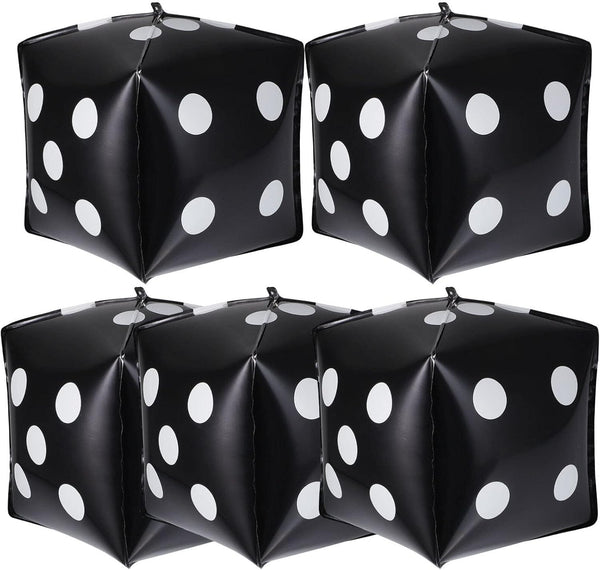 Toyvian Cube Foil Balloons 5pcs, Wall Decoration Aluminum Foil Balloons for Birthday and Outdoor Toys