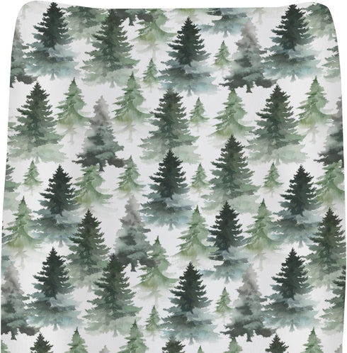 ZoUbqchY Watercolor Green Pine Trees Baby Changing Pad Covers for Boy Girl Gender