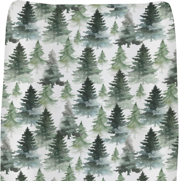 ZoUbqchY Watercolor Green Pine Trees Baby Changing Pad Covers for Boy Girl Gender