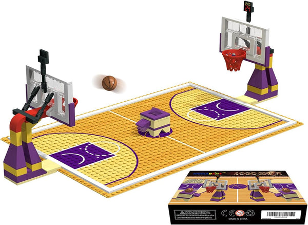 Building Block Education Toy, Basketball Court Baseplates and 2 Basketball Stands for Compatible Brands
