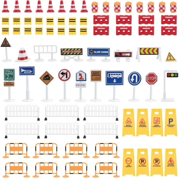 TOYANDONA 1 Set Play Traffic Signs, Street Signs Playset for Kids