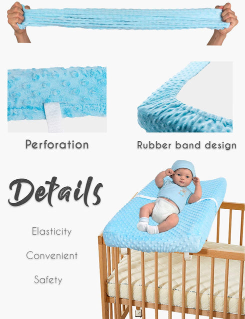 Baby Changing Pad Cover, Super Soft Plush Dot Diaper Changing Table Covers for Baby Girls and Boys, Fit 32"/34'' x 16"