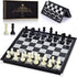 Chess Set with Folding Magnetic Travel Board and 2 Extra Queens for Kids and Adults