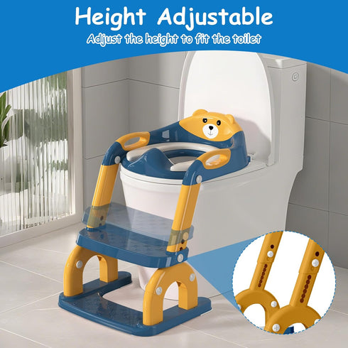 kimitimi 2-in-1 Potty Training Seat with Step Stool for Toddlers - Upgrade Toilet Seat Toilet Ladder for Kids Children