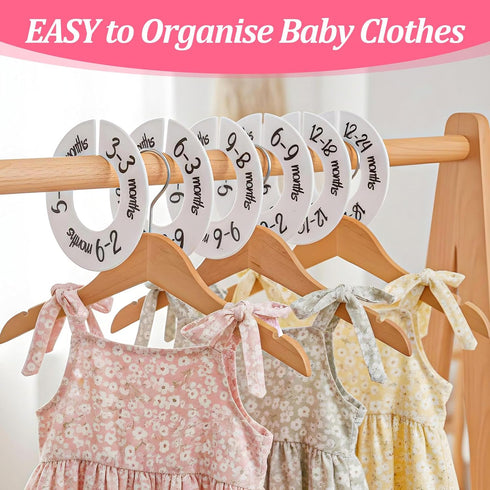 Hadnves Closet Closet 6 Baby Dividers Unisex Round Baby Clothes Dividers Nursery Organizer Decor Double-Sided Fits Most