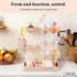 AKS B2C Countertop Baby Bottle Drying Rack Space Saving Vertical Rack with Brushes Holder (Pink)